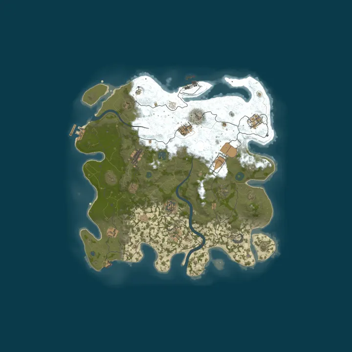Map of RustedAK 2x Fridays │Solo/Duo/Trio│Loot+│