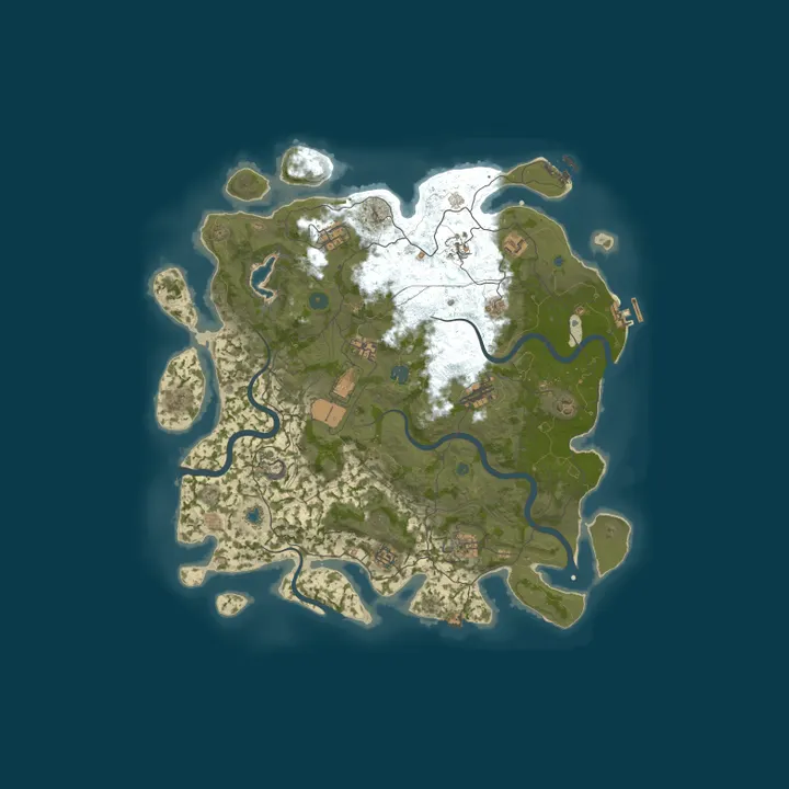Map of Survival Haven | Vanilla+ PvE | PvE/PvP Monuments